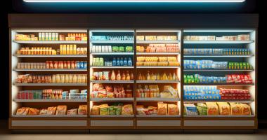 Wesll stocked grocey shelves